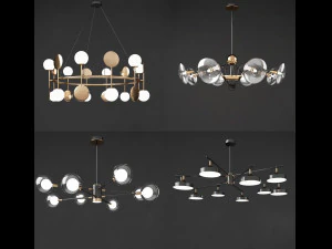 북유럽 샹들리에 3D 모델