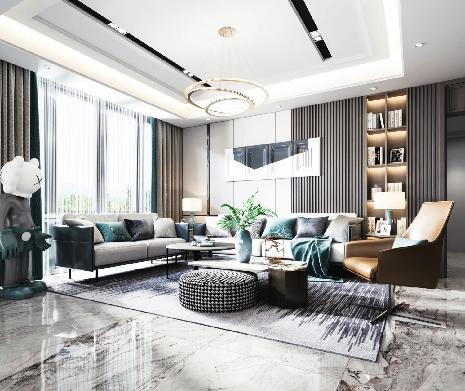 modern living room 3D Model .c4d .max .obj .3ds .fbx .stl .blend 