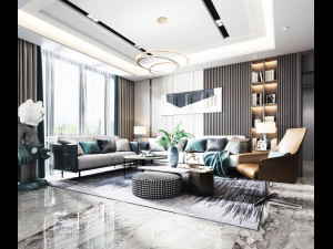modern living room 3D Model