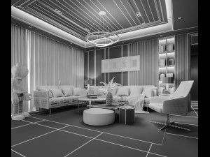 modern living room 3D 모델