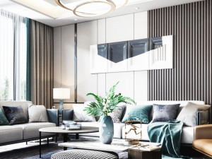 modern living room 3D 모델