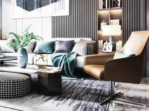 modern living room 3D 모델