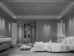 モダンな寝室 3Dモデル