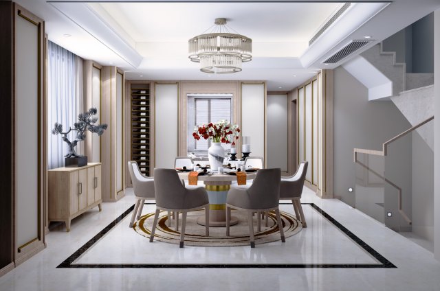 modern restaurant 3D Модель .c4d .max .obj .3ds .fbx .stl .blend 