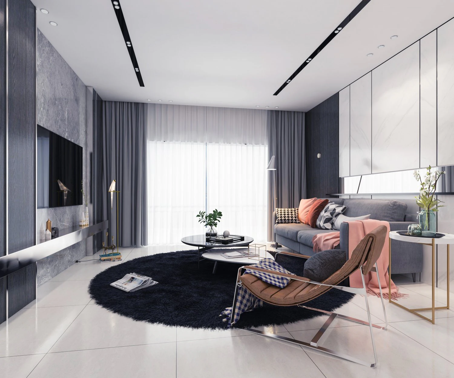 modern living room 3D Model .c4d .max .obj .3ds .fbx .stl .blend