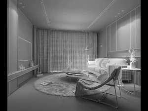 modern living room 3D Model