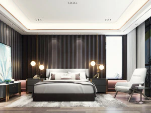 modern yatak odası 3D Model