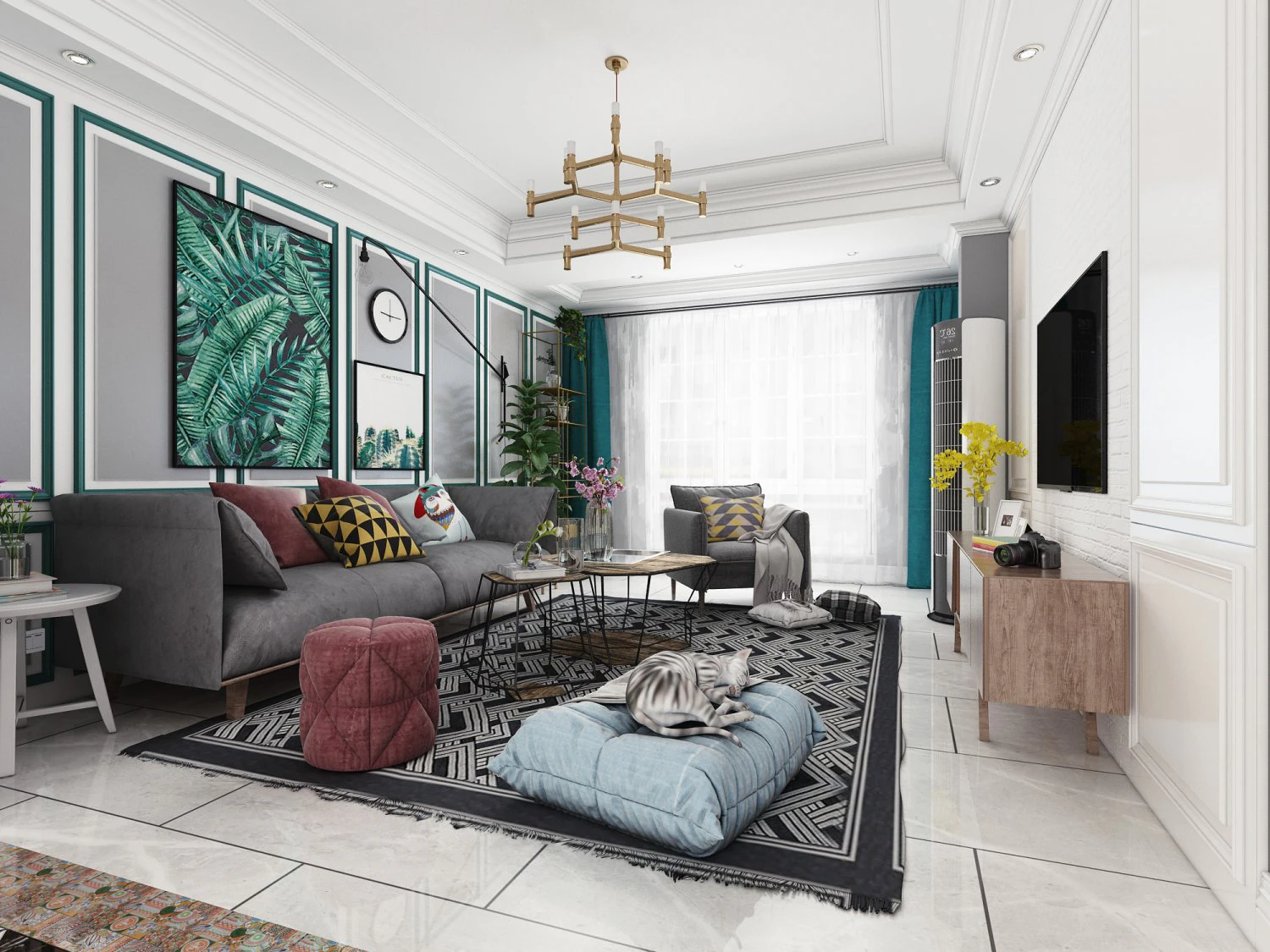 nordic living room restaurant 3D Model .c4d .max .obj .3ds .fbx .stl .blend 