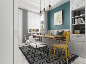 nordic living room restaurant 3D Model