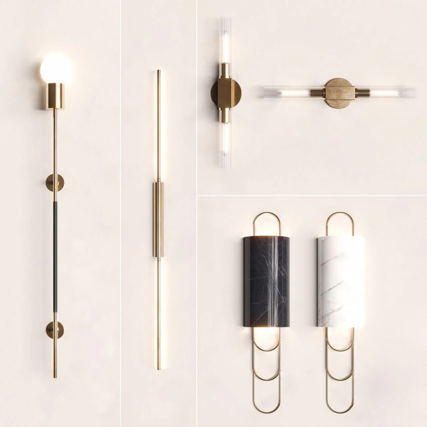 modern wall lamp 3D Model .c4d .max .obj .3ds .fbx .stl .blend 