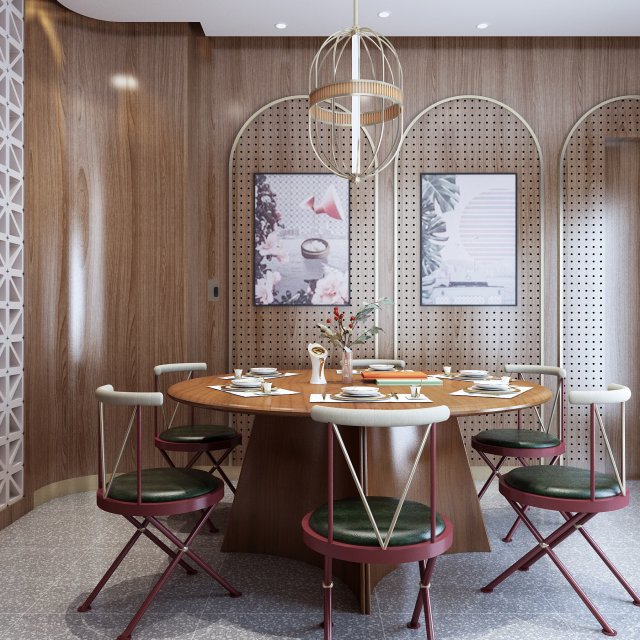 modern restaurant Modèle 3D .c4d .max .obj .3ds .fbx .stl .blend 