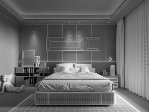 modern childrens bedroom 3D Model
