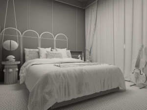 modern childrens bedroom Modèle 3D