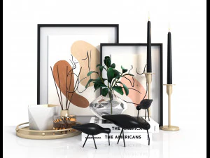 북유럽 유리 꽃병 3D 모델