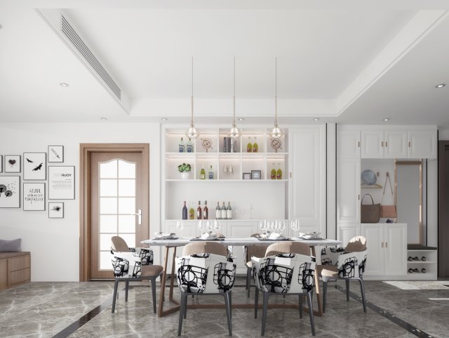 modern restaurant 3D Модель .c4d .max .obj .3ds .fbx .stl .blend 
