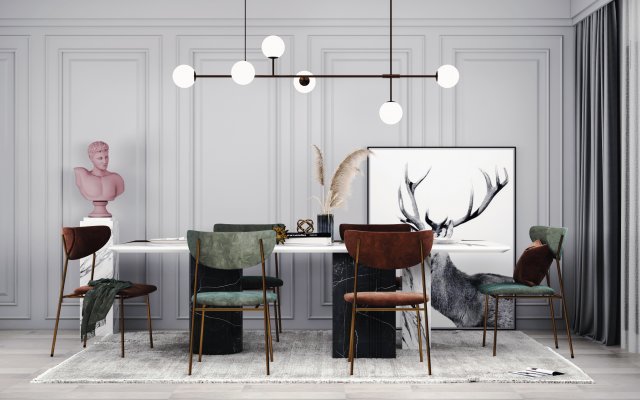 nordic restaurant 3D Model .c4d .max .obj .3ds .fbx .stl .blend 