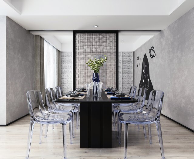 modern restaurant Model 3D .c4d .max .obj .3ds .fbx .stl .blend