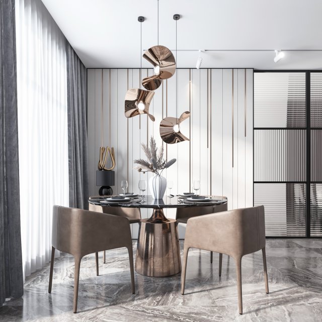 modern restaurant 3D 모델 .c4d .max .obj .3ds .fbx .stl .blend 