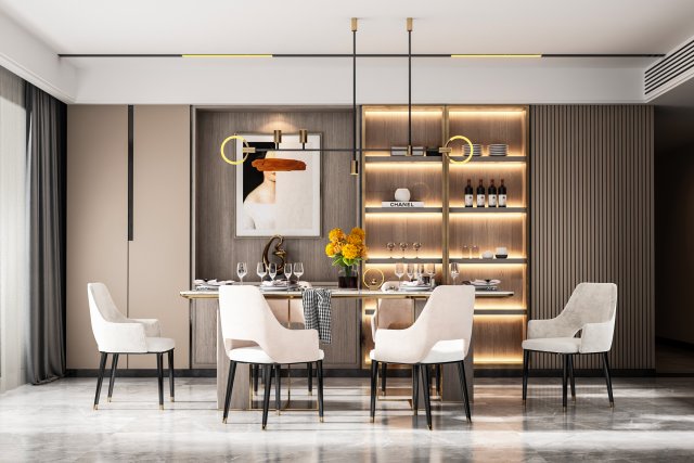modern restaurant 3D Model .c4d .max .obj .3ds .fbx .stl .blend 