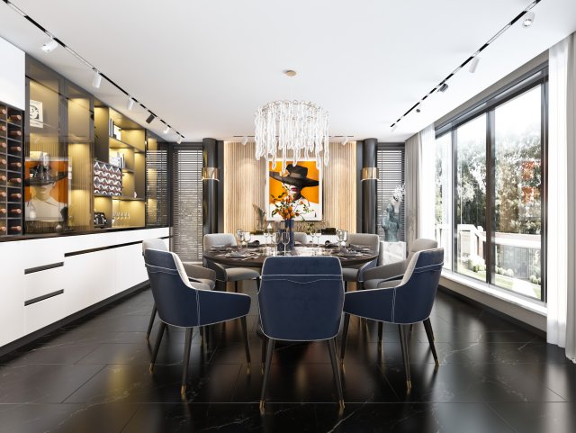 modern restaurant 3D Model .c4d .max .obj .3ds .fbx .stl .blend 