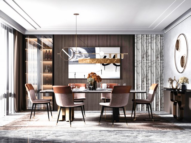 modern restaurant 3D Model .c4d .max .obj .3ds .fbx .stl .blend 