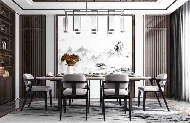 new chinese restaurant Modelo 3D .c4d .max .obj .3ds .fbx .stl .blend 
