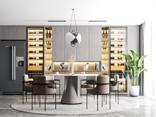 modern restaurant 3D Model .c4d .max .obj .3ds .fbx .stl .blend