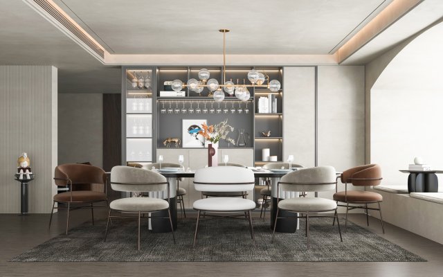 modern restaurant 3D Model .c4d .max .obj .3ds .fbx .stl .blend 