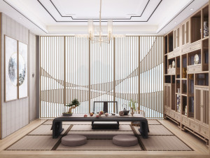 tatami tea house in japan 3D Model