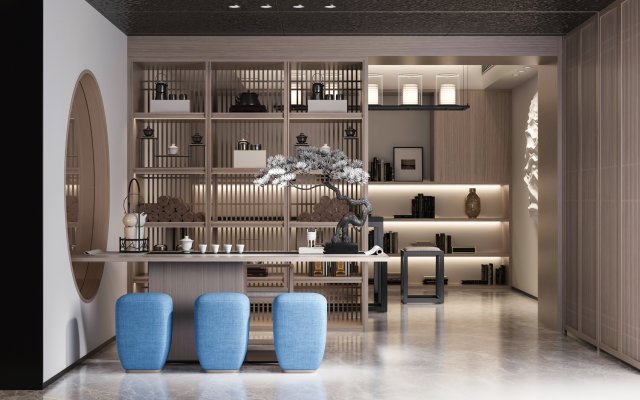 new chinese teahouse 3D Model .c4d .max .obj .3ds .fbx .stl .blend 
