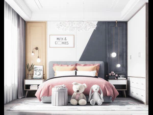 북유럽 어린이 방 3D 모델