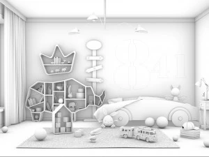 nordic childrens room 3D Model