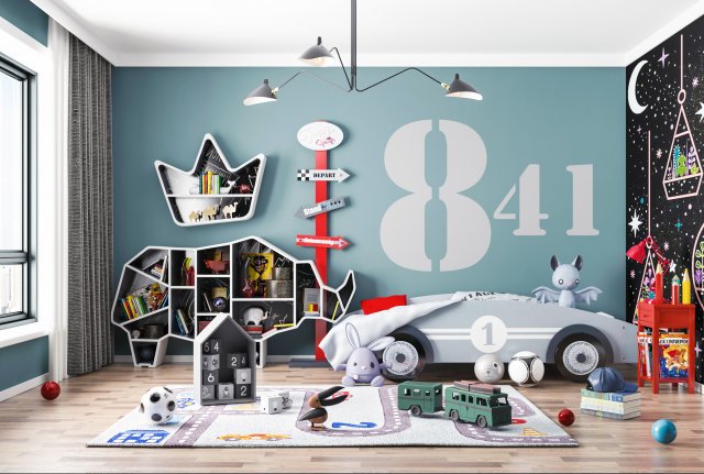 nordic childrens room 3D Модель .c4d .max .obj .3ds .fbx .stl .blend 
