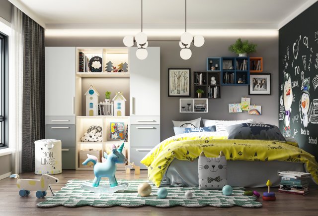 nordic childrens room 3Dモデル .c4d .max .obj .3ds .fbx .stl .blend 