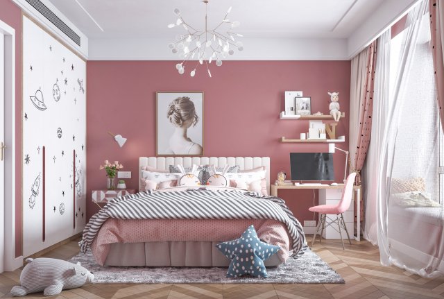 nordic childrens room 3D Модель .c4d .max .obj .3ds .fbx .stl .blend 
