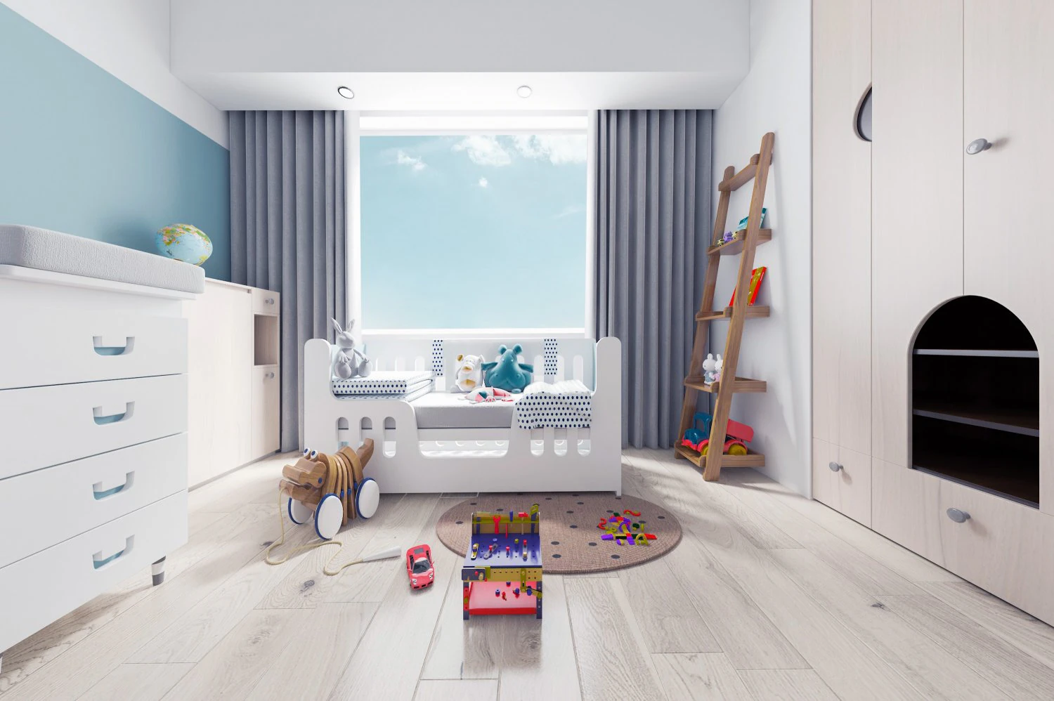 modern childrens room 3D Model .c4d .max .obj .3ds .fbx .stl .blend