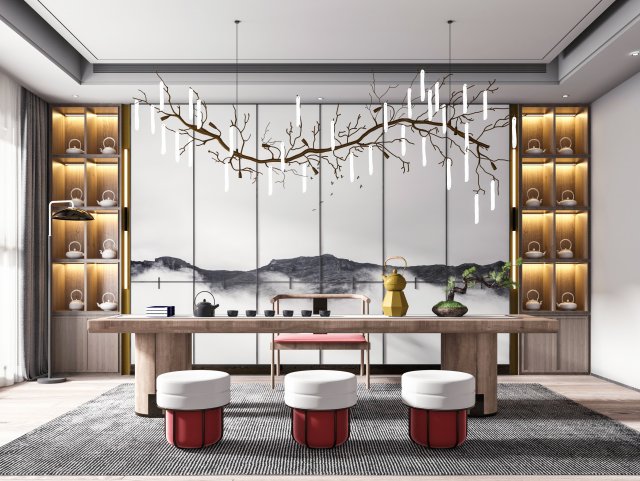 new chinese teahouse 3D Model .c4d .max .obj .3ds .fbx .stl .blend 