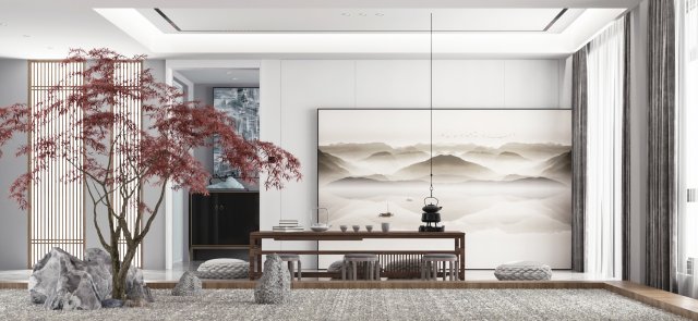 new chinese teahouse 3D मॉडल .c4d .max .obj .3ds .fbx .stl .blend 