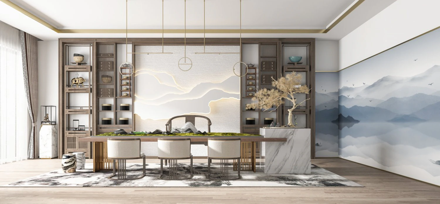 new chinese teahouse 3D Model .c4d .max .obj .3ds .fbx .stl .blend 