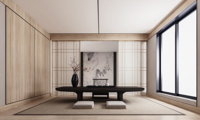 modern teahouse 3Dモデル .c4d .max .obj .3ds .fbx .stl .blend 