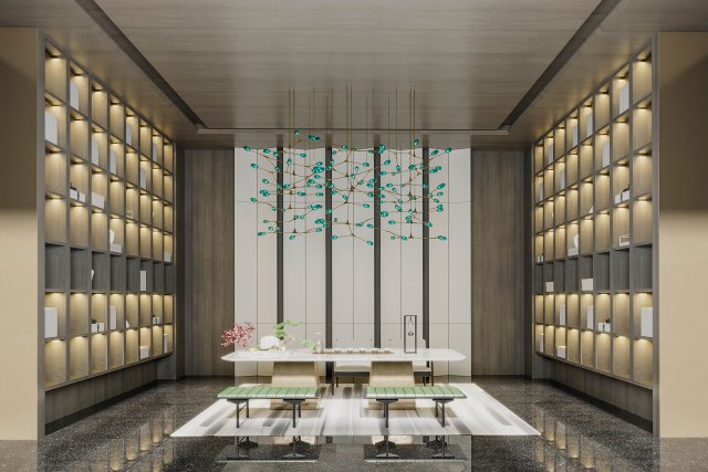 modern teahouse 3Dモデル .c4d .max .obj .3ds .fbx .stl .blend 