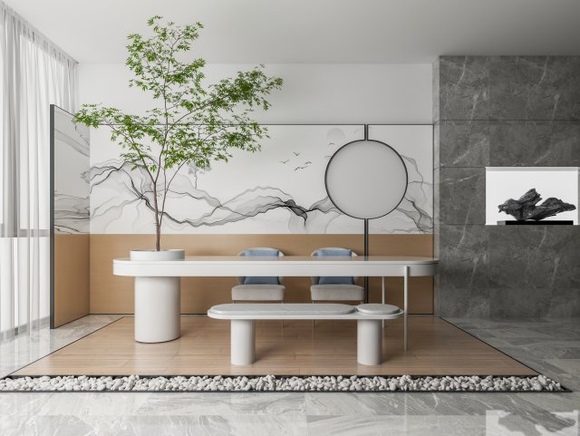 modern teahouse 3D Model .c4d .max .obj .3ds .fbx .stl .blend 