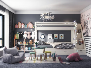 modern childrens room 3D Model