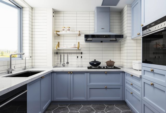 american kitchen 3D मॉडल .c4d .max .obj .3ds .fbx .stl .blend 