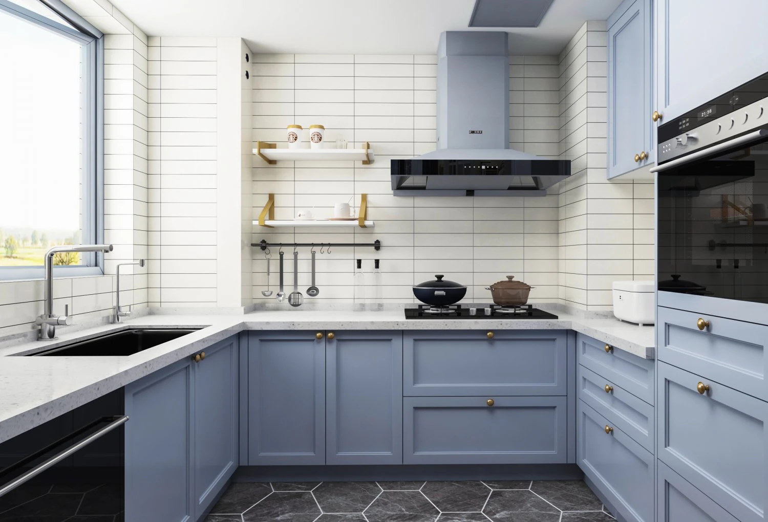 american kitchen 3D Model .c4d .max .obj .3ds .fbx .stl .blend 