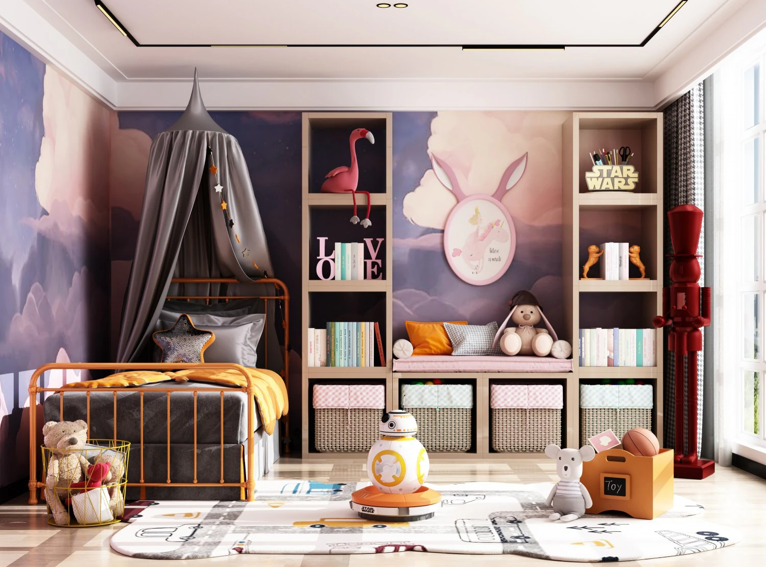 modern childrens room 3D Model .c4d .max .obj .3ds .fbx .stl .blend