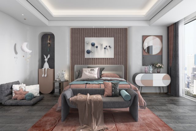 modern childrens room 3D Model .c4d .max .obj .3ds .fbx .stl .blend 