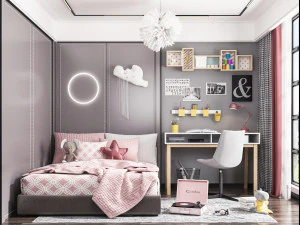 kamar anak modern Model 3D