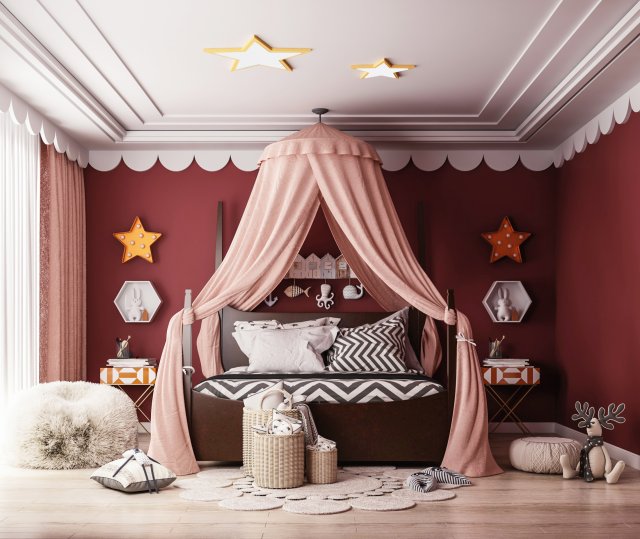modern childrens room 3D 모델 .c4d .max .obj .3ds .fbx .stl .blend 