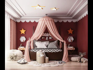 habitaci&oacute;n infantil moderna Modelo 3D